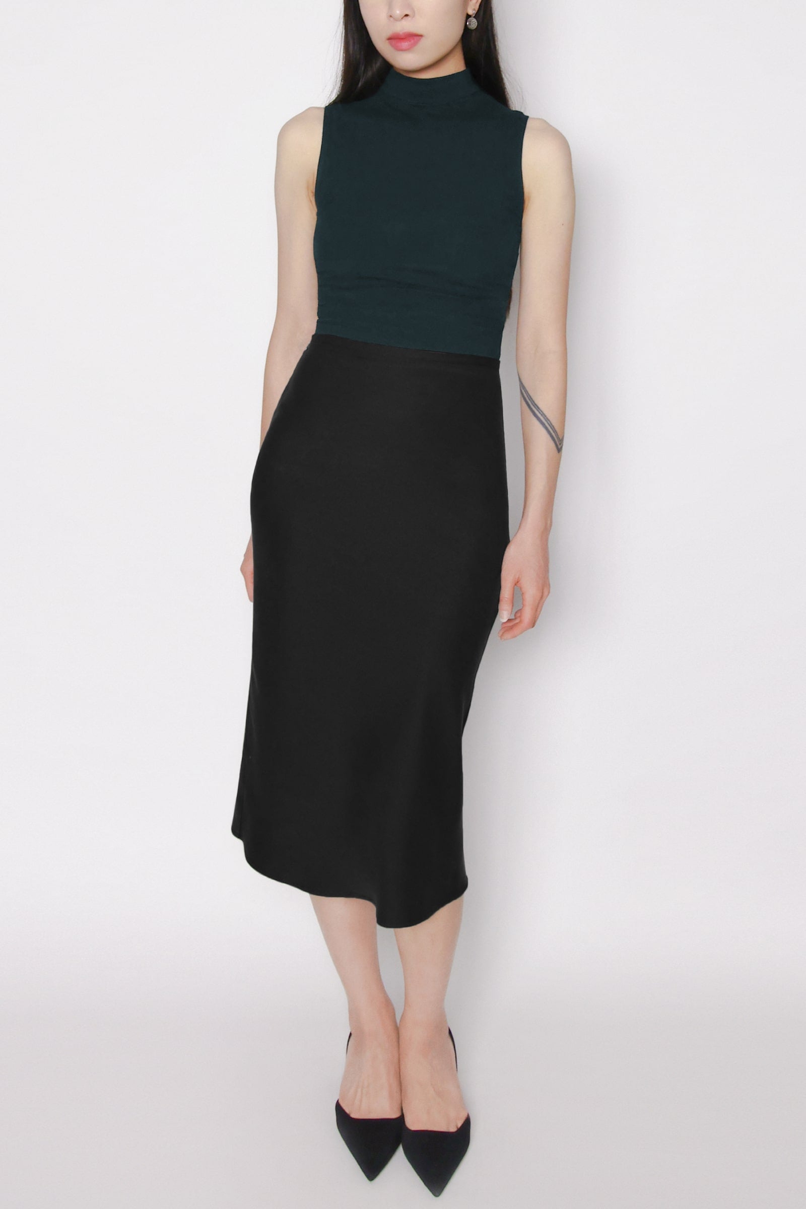 TENCEL™ Lyocell Slip Skirt -- Black