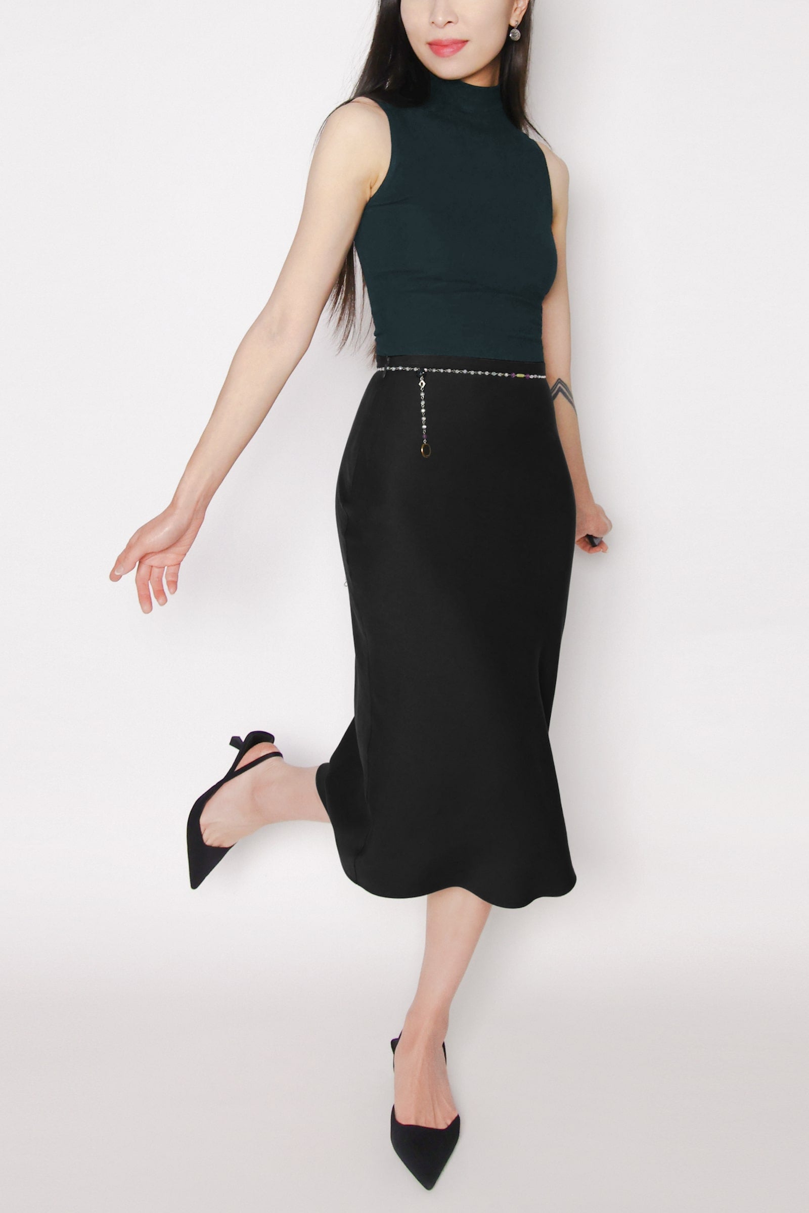 TENCEL™ Lyocell Slip Skirt -- Black