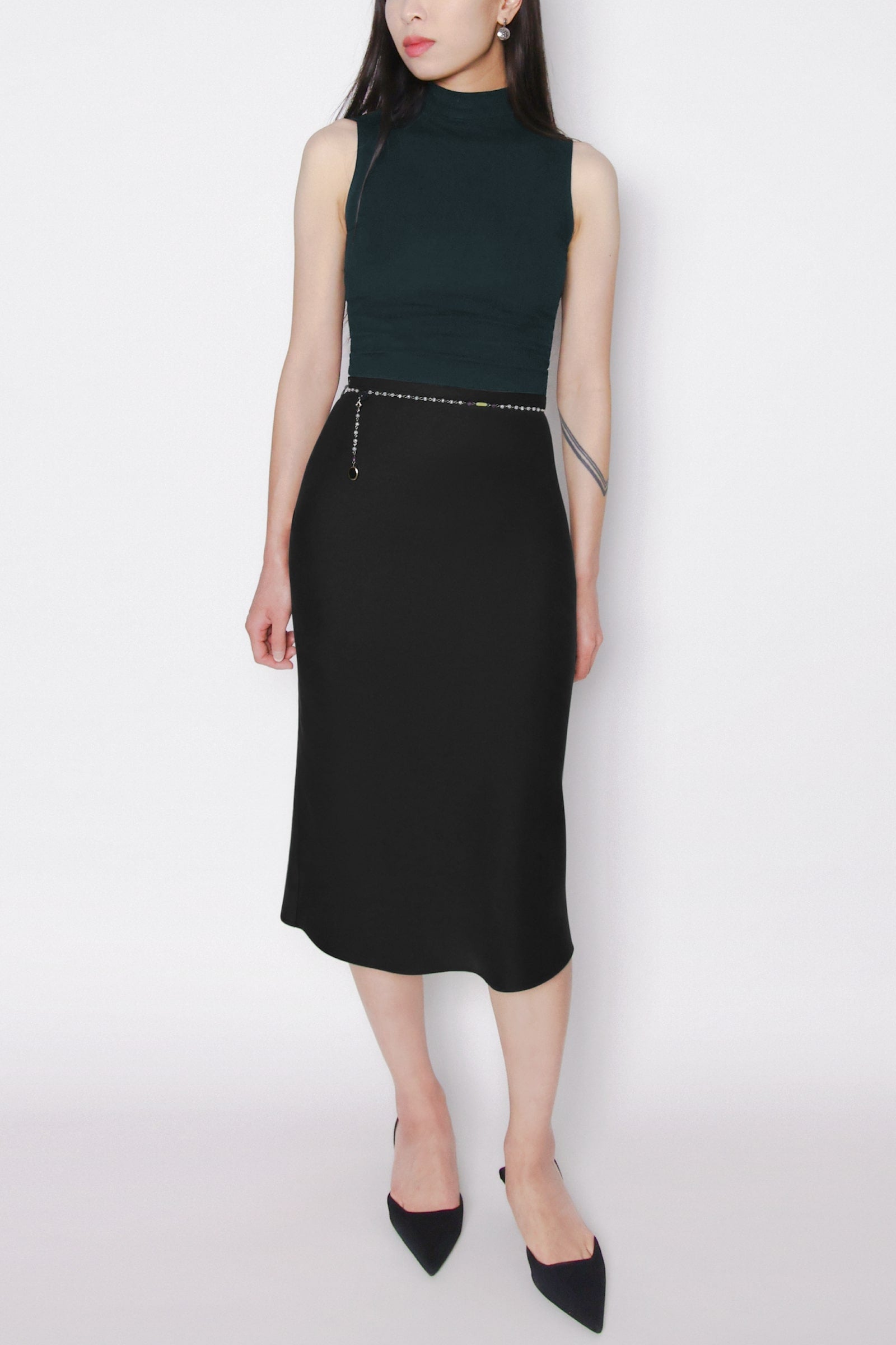 TENCEL™ Lyocell Slip Skirt -- Black