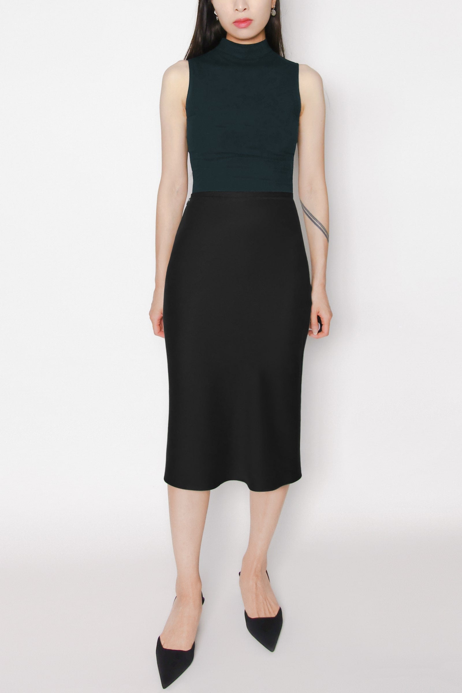 TENCEL™ Lyocell Slip Skirt -- Black