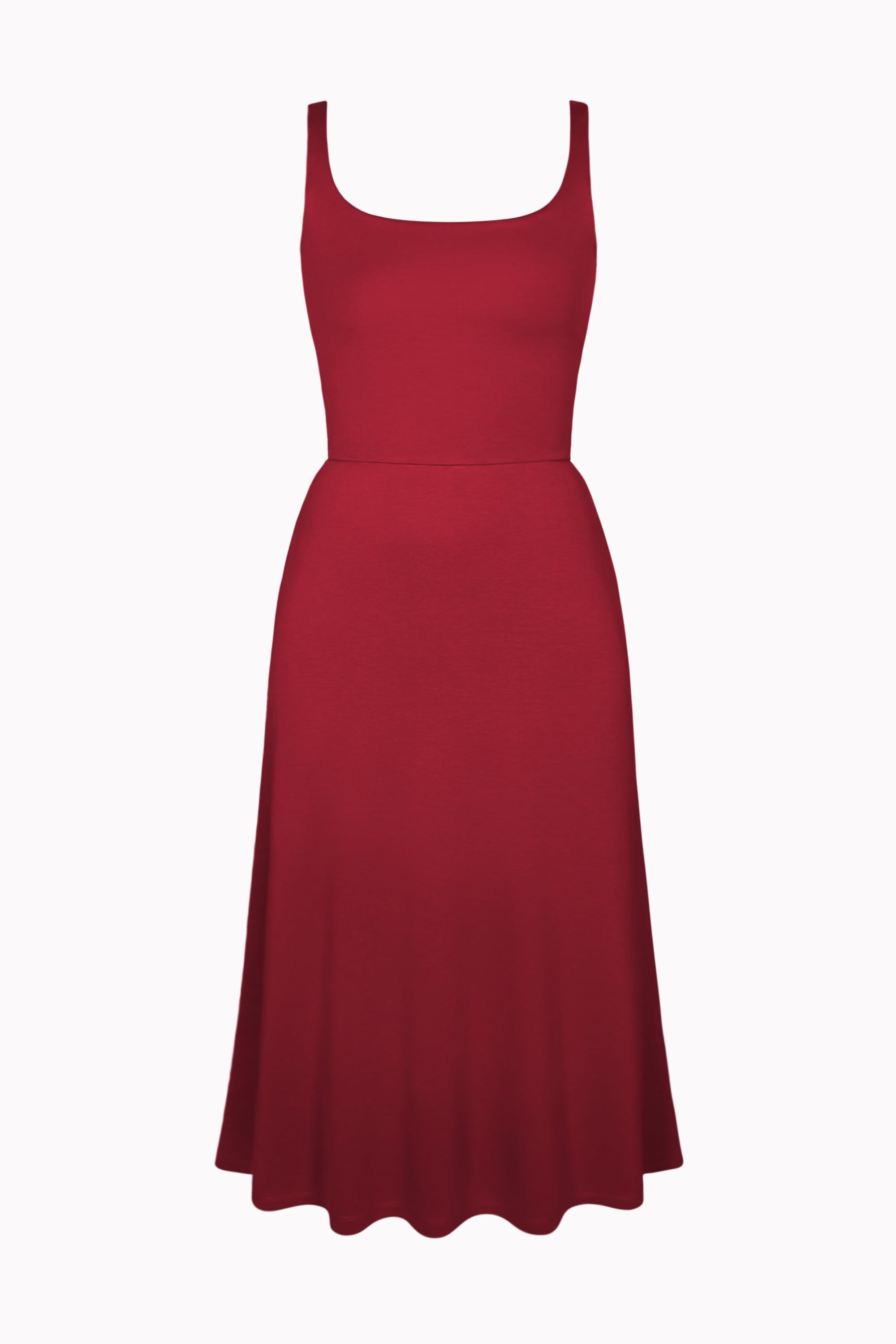 Women'S Red & Golden Printed A-Line Dress
