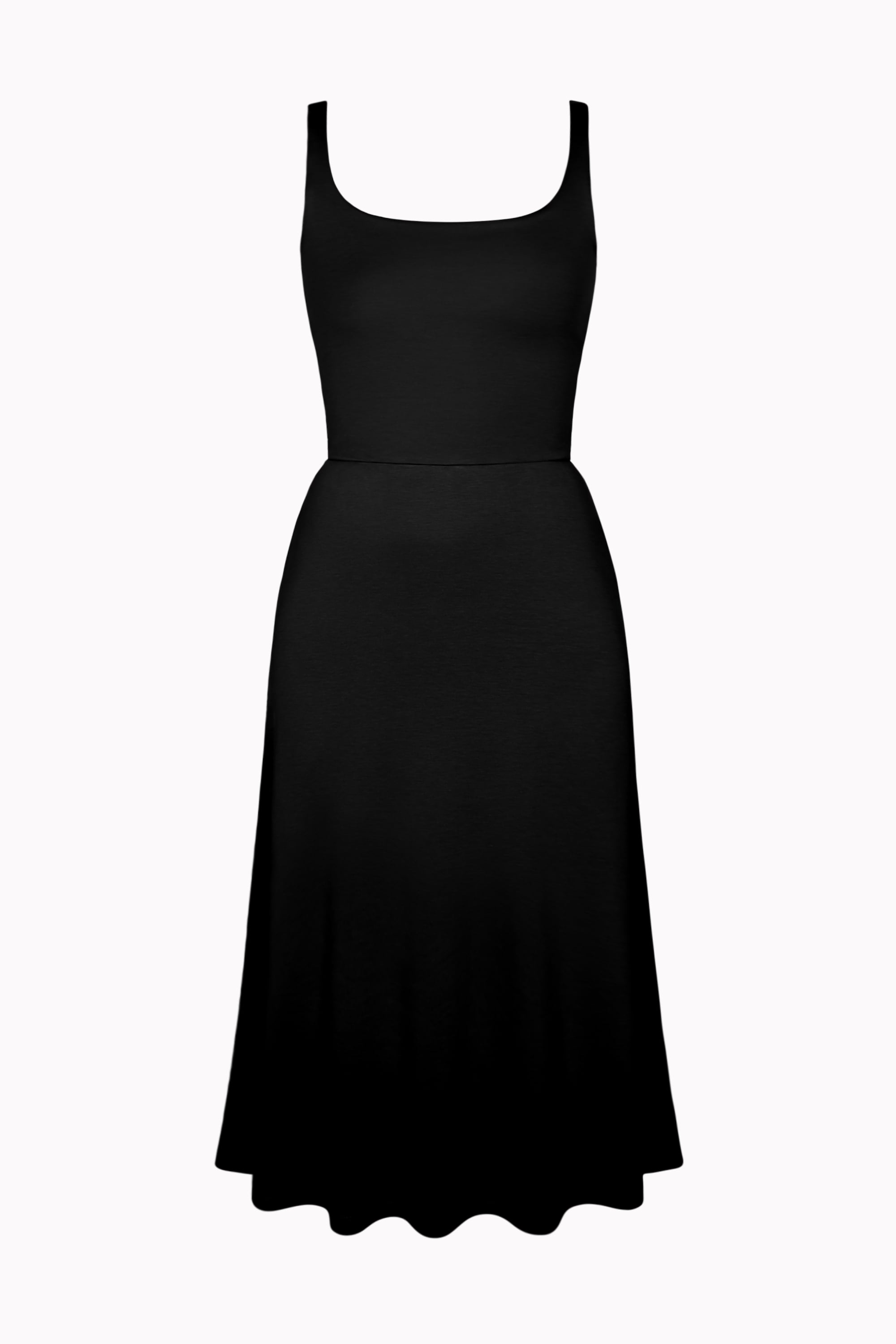 BCI Cotton A-Line Midi Dress -- Black