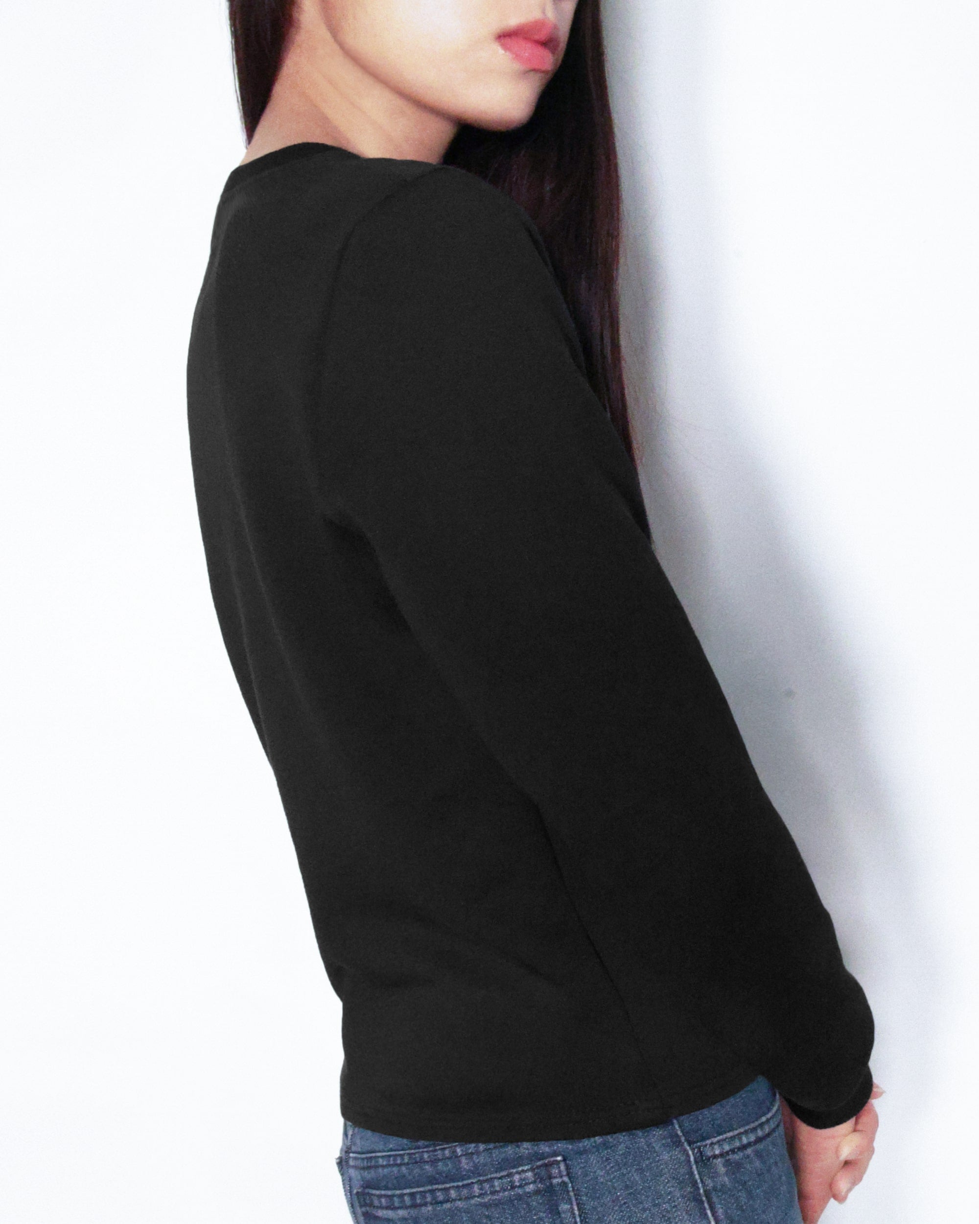 Black Organic Cotton Cropped Sweater
