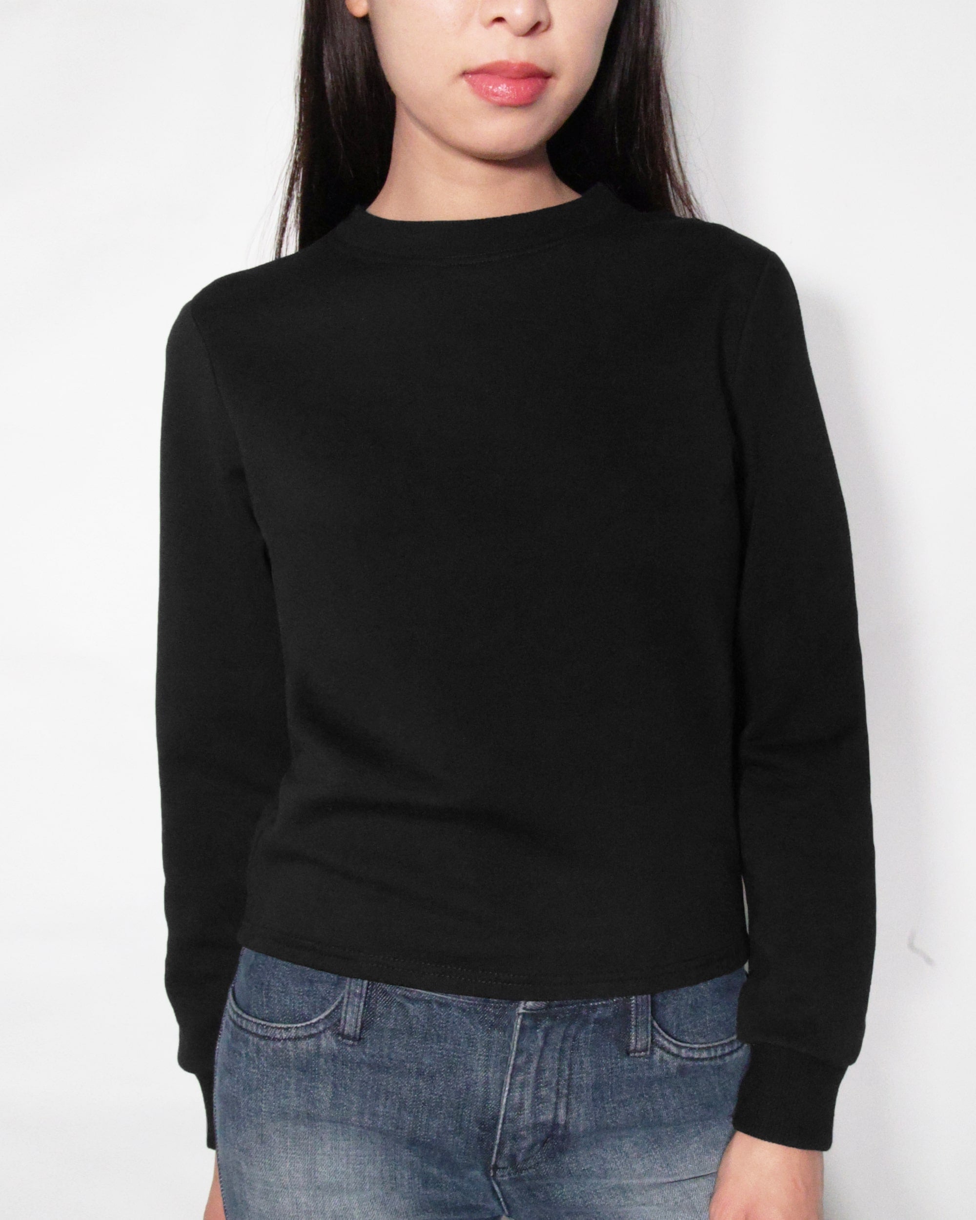 Black Organic Cotton Cropped Sweater
