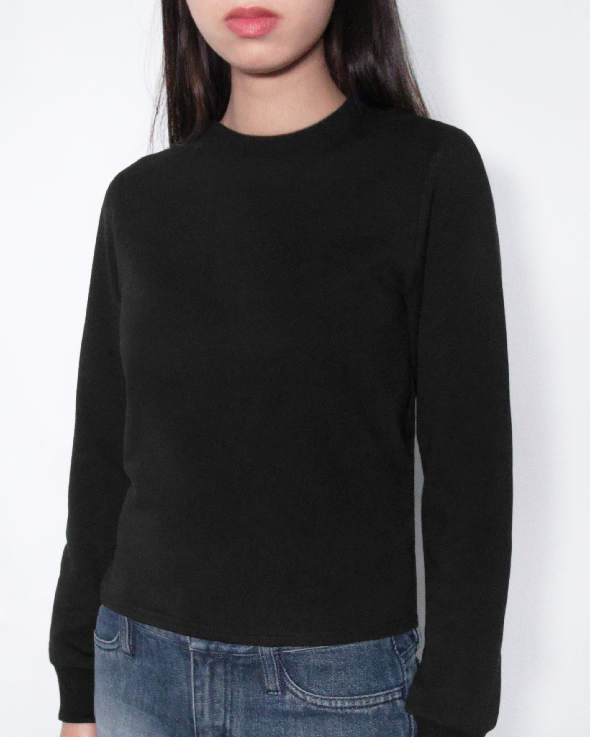 Black Organic Cotton Cropped Sweater