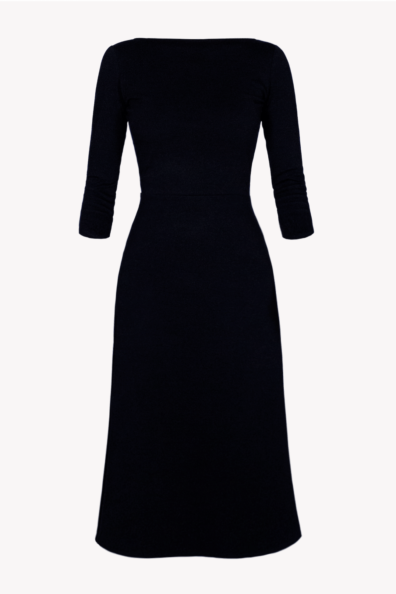3/4 Sleeve BCI Cotton Boatneck Mid-calf Flared Dress