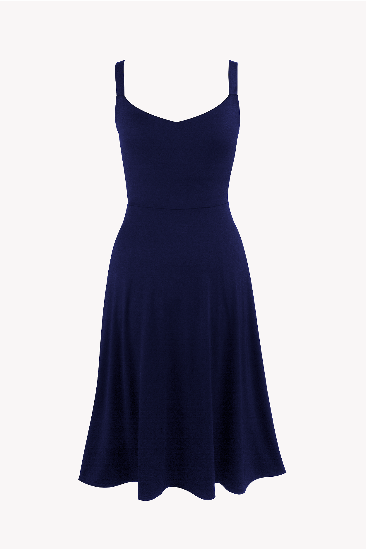 BCI Cotton A-Line Midi Dress -- Navy Blue