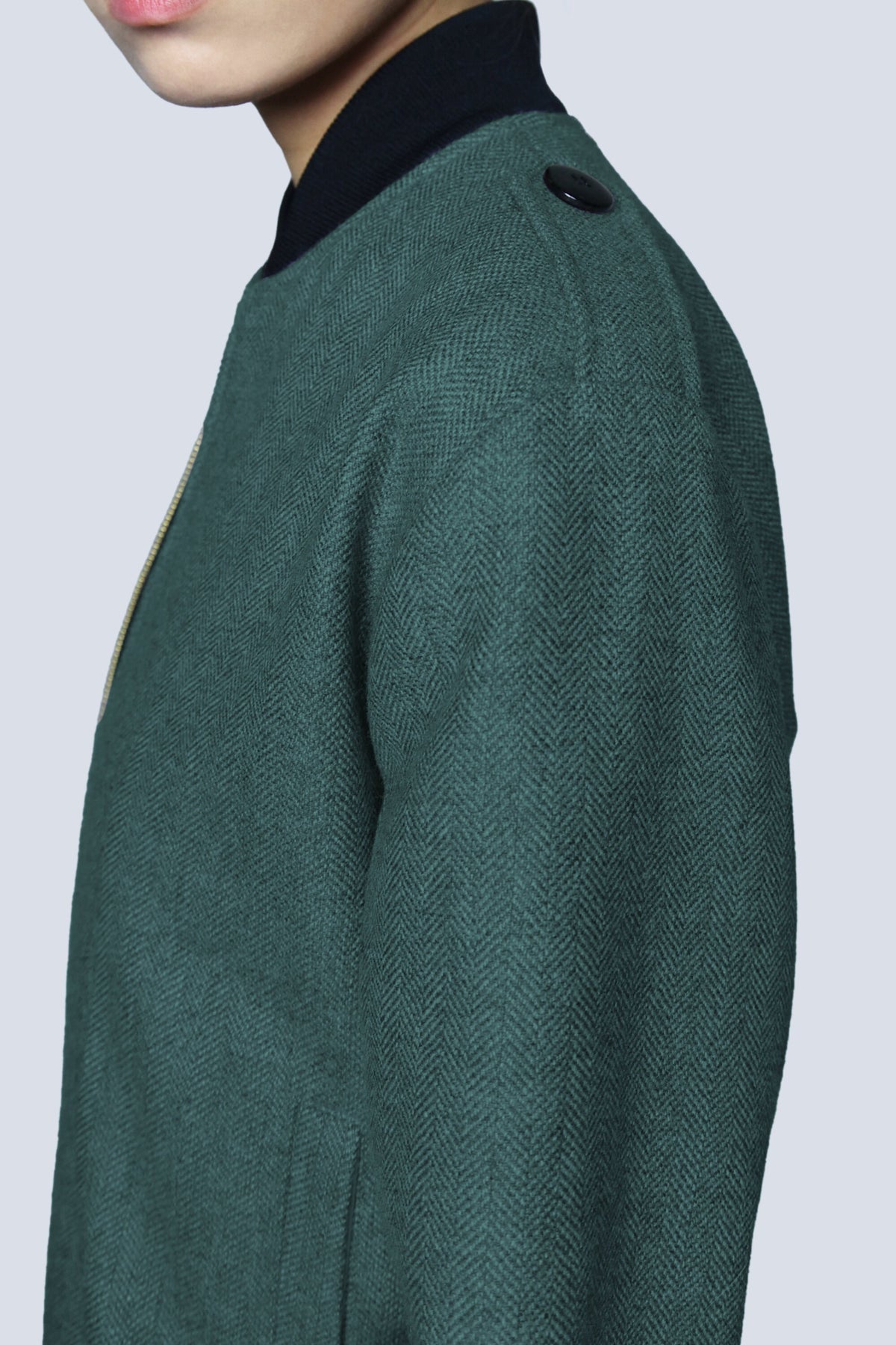 Wool Bomber Jacket - Olive Green