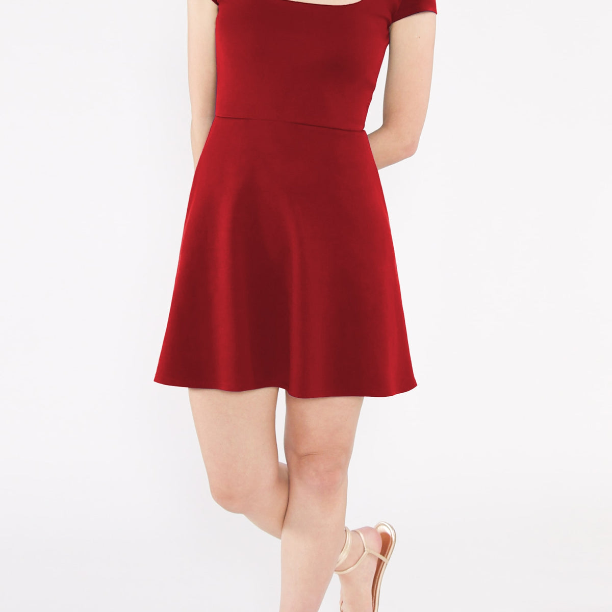 open lace back dress Hannah Red Flower Statement Earrings main image 0
