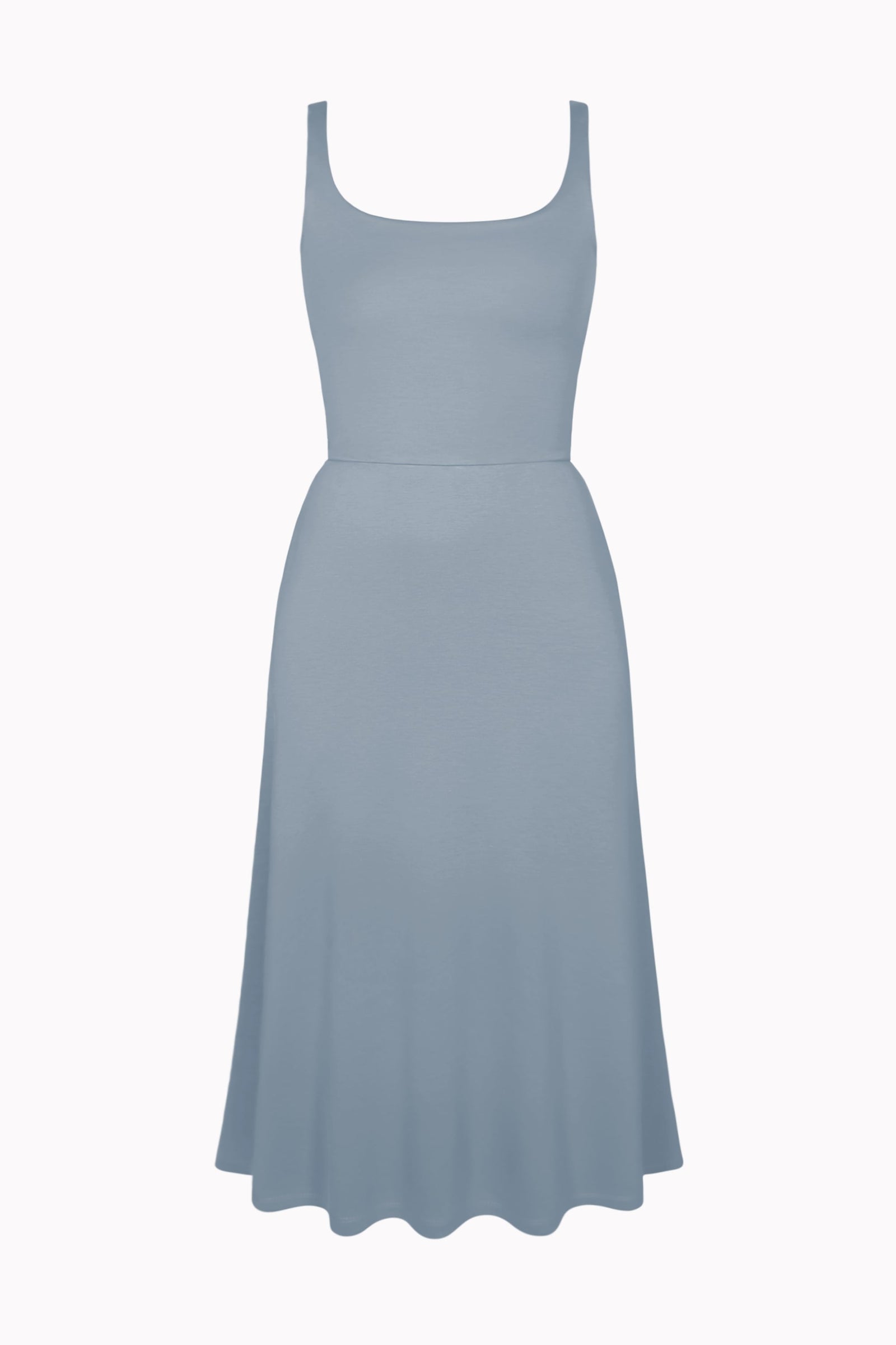 A- Line Midi Dress- Light Blue