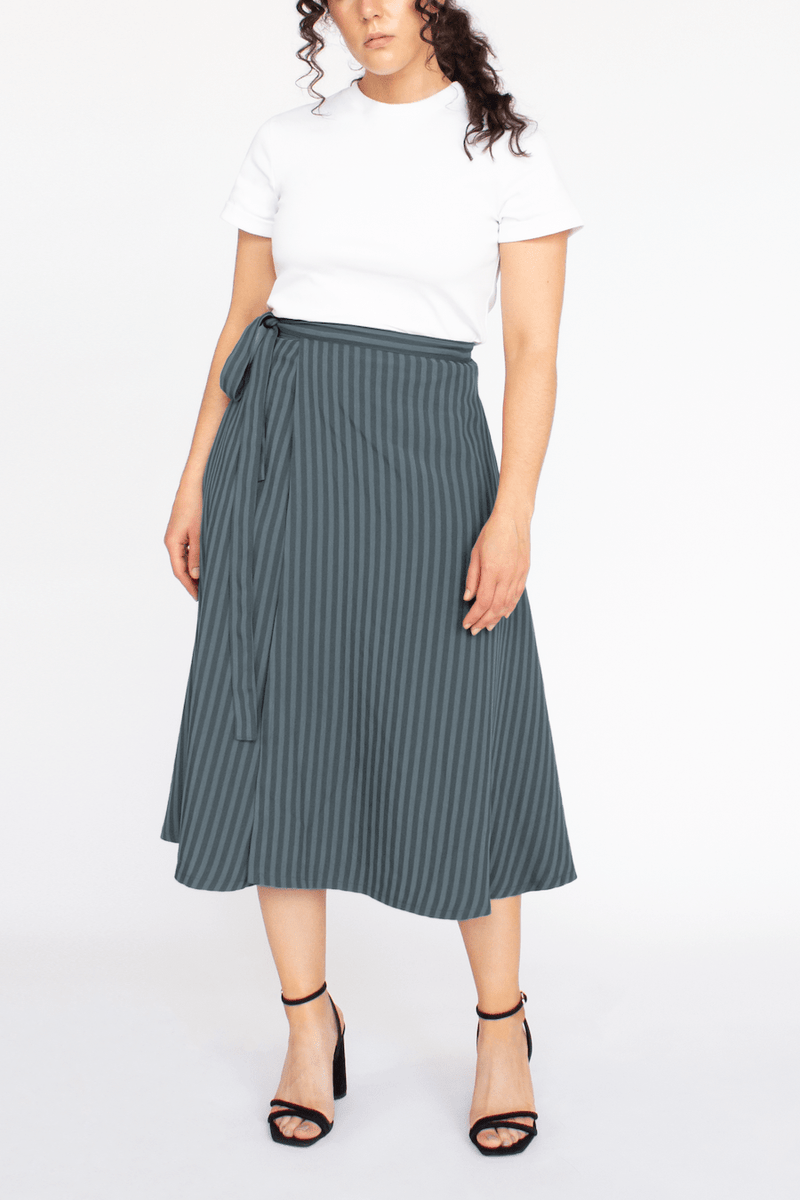 Lincell Wrap around skirt- Blue Mist