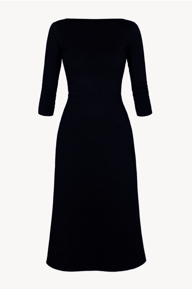Boat neck dress top 3 4 sleeve
