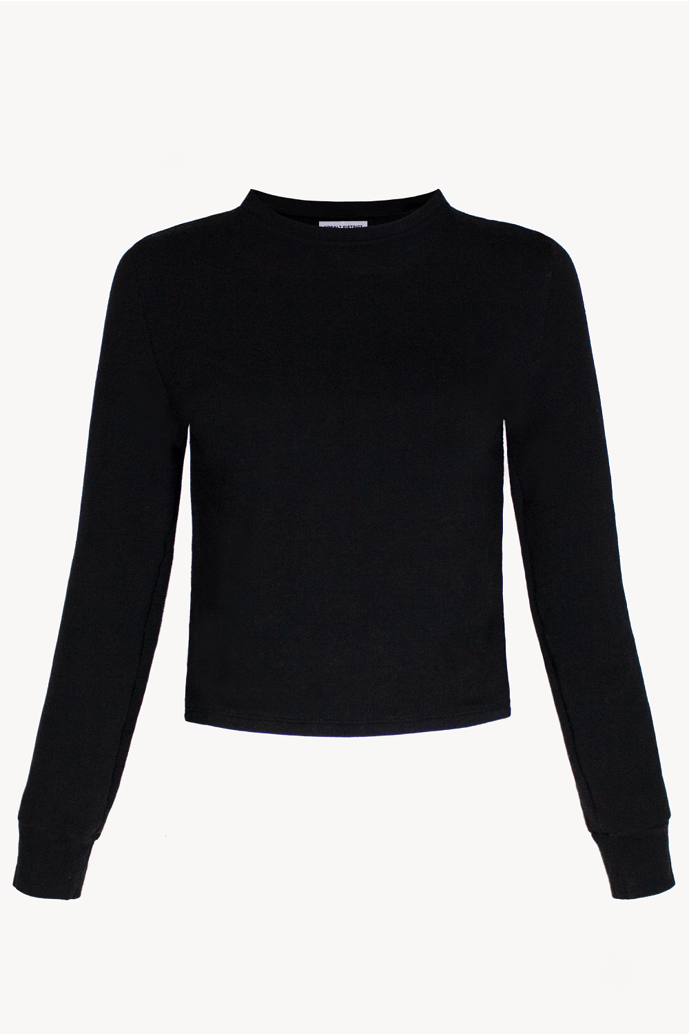 Long Sleeved Cropped Sweater Organic Cotton Tencel Black
