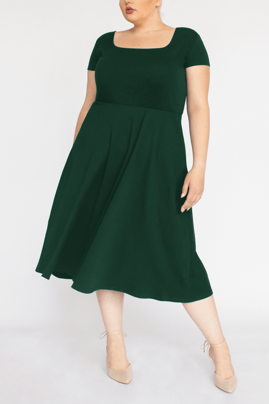 Mid-length dress Cos Green size S International in Cotton - 38374632